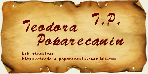 Teodora Poparečanin vizit kartica